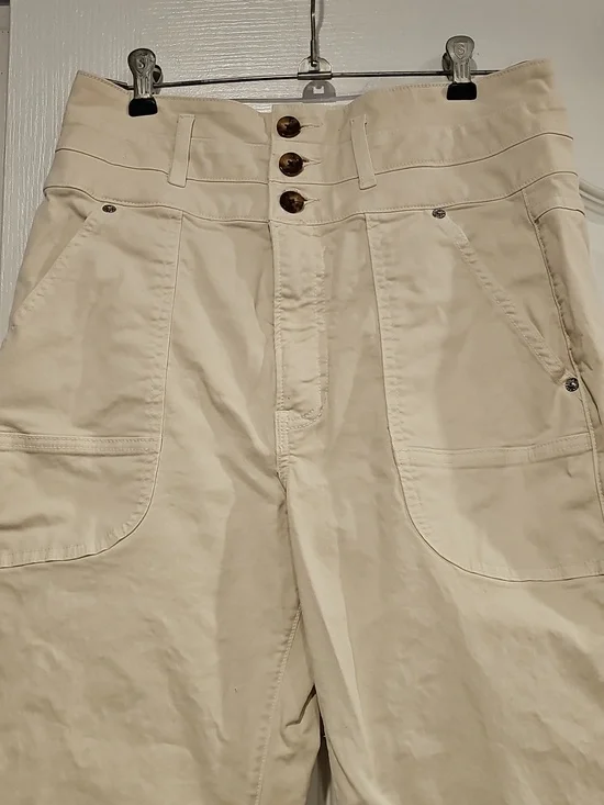 Veronica Beard Marley Convertible Leg High Rise Utility Pant Ecru Sz 29 - Picture 5 of 13